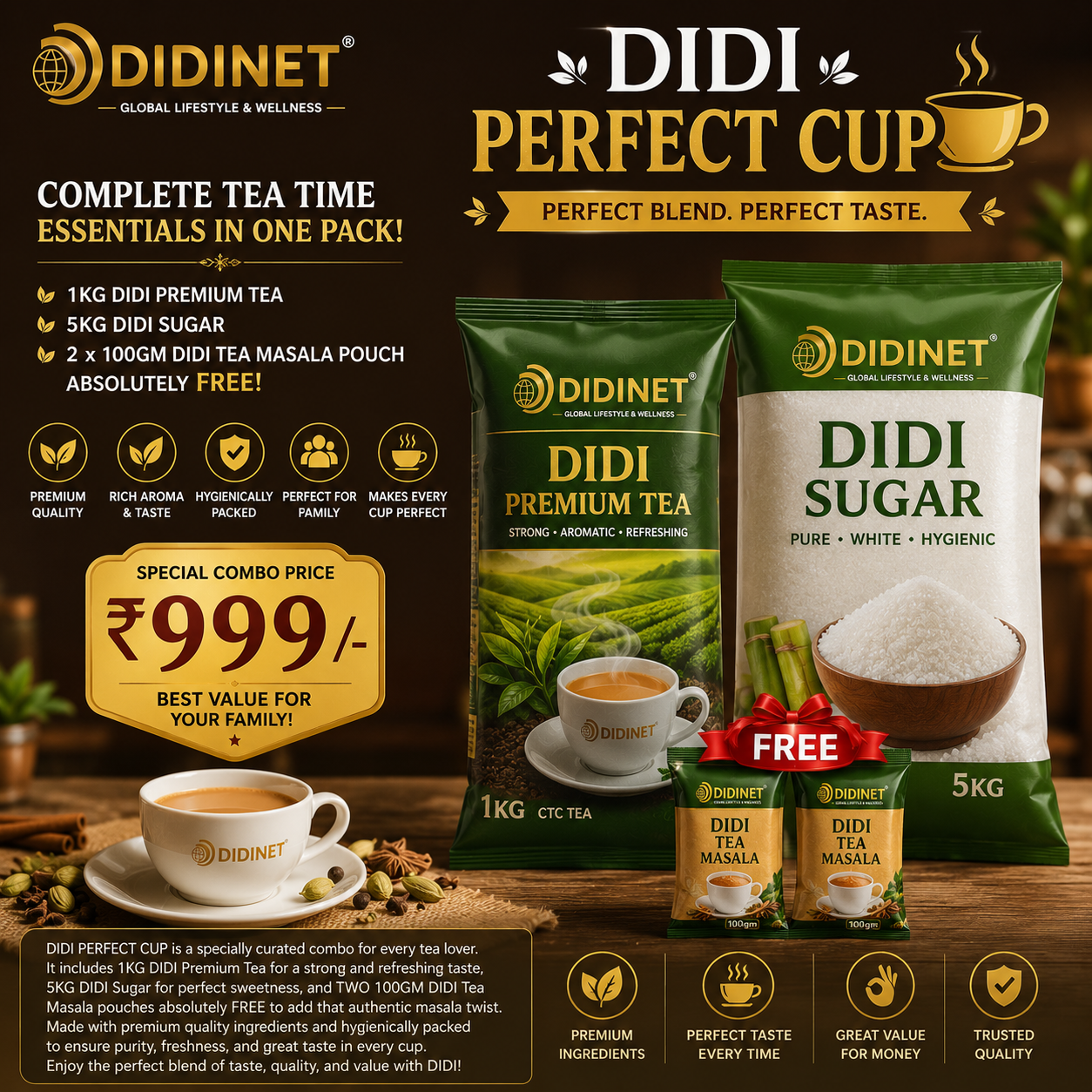 PERFECT CUP - Complete Tea Time Combo Pack